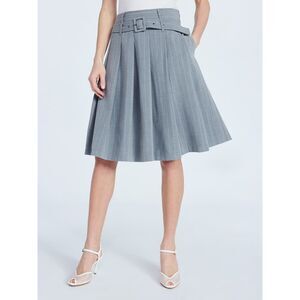 Scoop Women's Pleated Pinstripe Midi Skirt